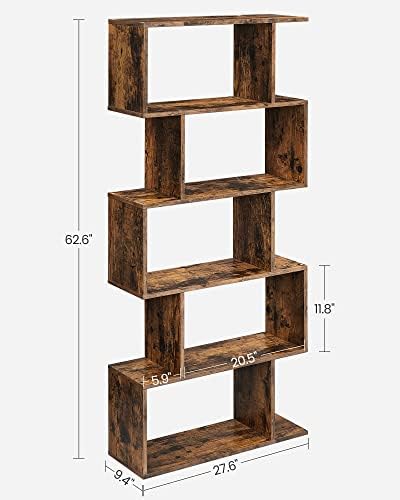 VASAGLE 5-Tier Bookcase, Open Storage, 27.6 x 9.4 x 62.6 Inches