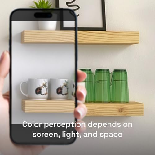 Solid Wood Floating Shelves for Wall 36 inch Long, Natural Wooden Shelf