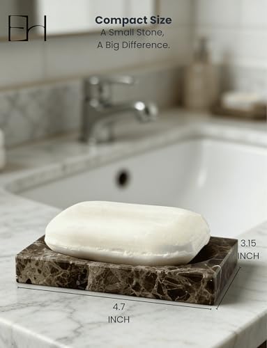 Marble Soap Dish Tray, Soap Bar Holder for Bathroom Shower