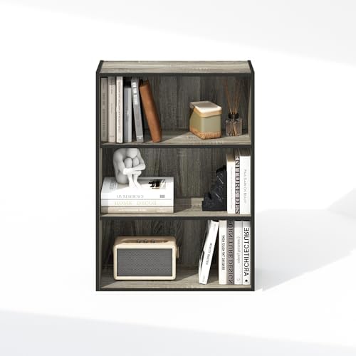 Furinno Simple Book Shelf, 3-Tier Bookshelf, Storage Shelves Bookcase, 9.7 x 23.7 x 31.5, for Living Room, Bedroom, Home
