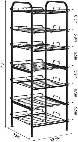 BTY Water Bottle Organizer 7 Tier Freestanding Water Bottle Storage Organizer Metal Bottle Rack Holder Stand Shelf for K