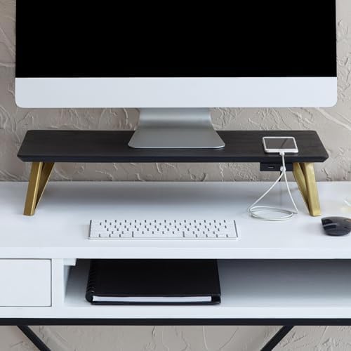 Anji Mountain Monitor Stand for Desk - Desktop Organizer & Laptop Riser, Ergonomic Monitor Riser, Space-Saving, Durable,