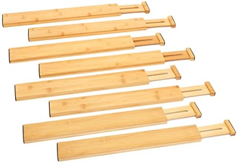 RoyalHouse Adjustable Bamboo Drawer Dividers Organizers, Expandable Drawer Separators for your Kitchen, Bedroom, Bathroo