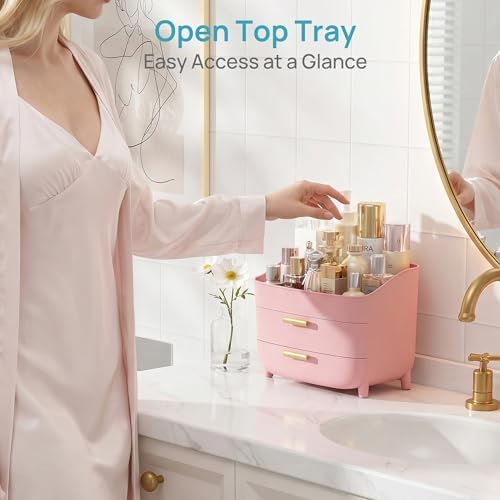 Vtopmart 3-Tier Skincare Makeup Organizer, Pink