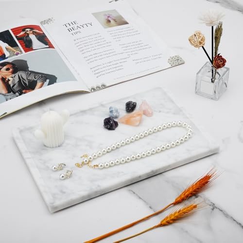 Marble Bathroom Tray,Pure Natural Vanity Tray,
