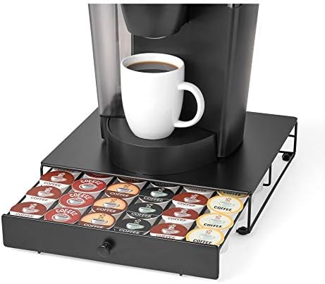 Nifty Coffee Pod Drawer – Compatible with K-Cups, 36 Pod Pack Holder, Non-Rolling, Compact Under Coffee Pot Storage Slid