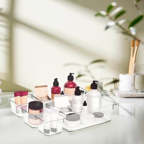 4 Pack Drawer Organizers, 6"X 9" Clear Acrylic Storage Bins