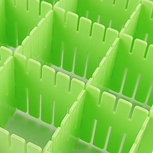 ZOENHOU 60 PCS Green Drawer Dividers, 12.6 x 2.8 Inch Adjustable Premium Plastic Drawer Divider Organizers for Makeup Dr