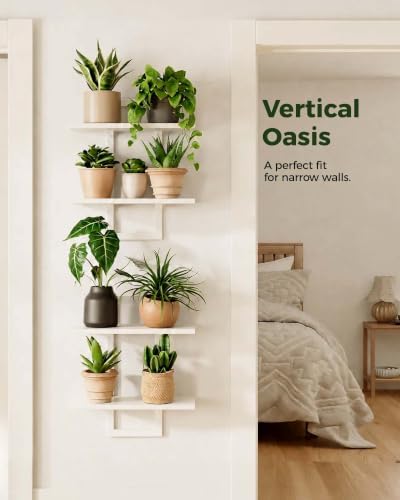 Bamworld Floating Shelves for Wall Planters Indoor Hanging Plant Shelves