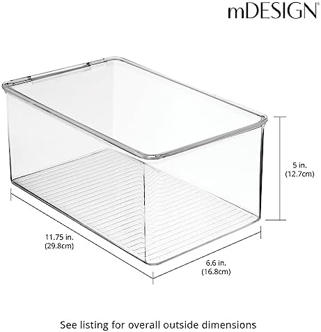 mDesign Plastic Stackable Toy Storage Bin Container Box with Hinge Lid for Organizing Living Room, Play Room, Bedroom, N