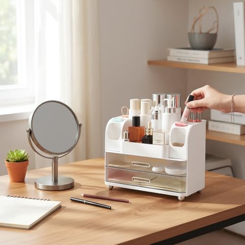 Large Makeup Organizer Countertop with Drawers, Make Up Organizer for Vanity, Makeup Storage Organizer Countertop Makeup
