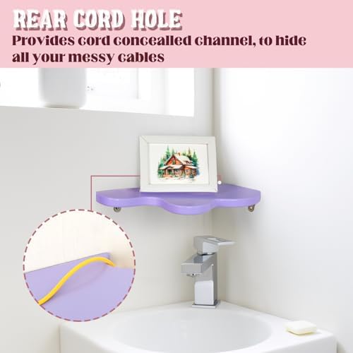 Cute Wavy Corner Shelf Wall Mount, Set of 3 Wood Floating Cloud Corner