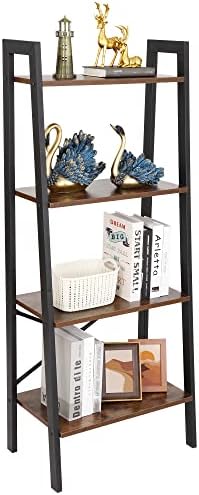 ZENY 4-Tier Bookshelf, Ladder Bookcase, Multifunctional Ladder-Shaped Plant Flower Stand Rack Bookrack Storage Shelves (