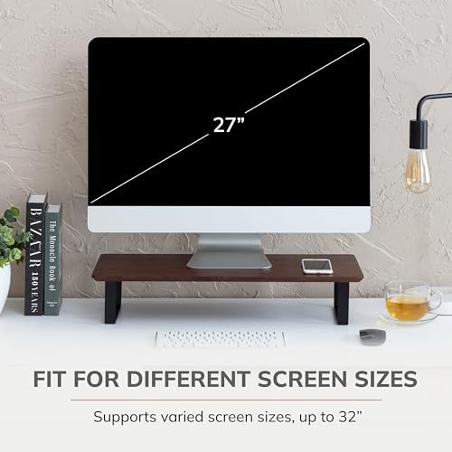 Anji Mountain Monitor Stand for Desk - Desktop Organizer & Laptop Riser, Ergonomic Monitor Riser, Space-Saving, Durable,