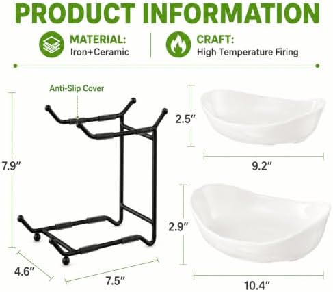 HBlife 2 Tier Fruit Bowl, Ceramic Fruit Basket for Kitchen Counter
