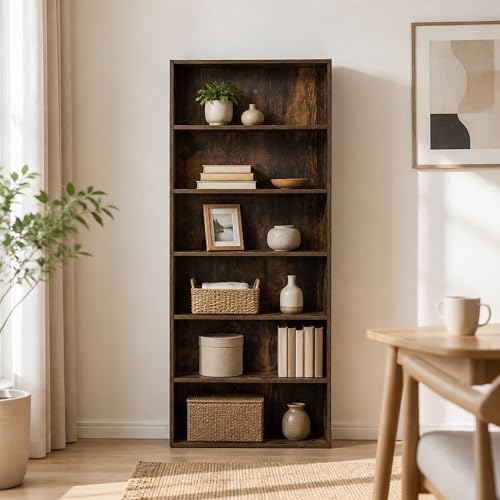 6-Tier Bookcase, Cube Storage Organizer Bookshelf, Book Shelf with Open Shelf, 7 x 24 x 53, for Bedroom, Living Room, Ho