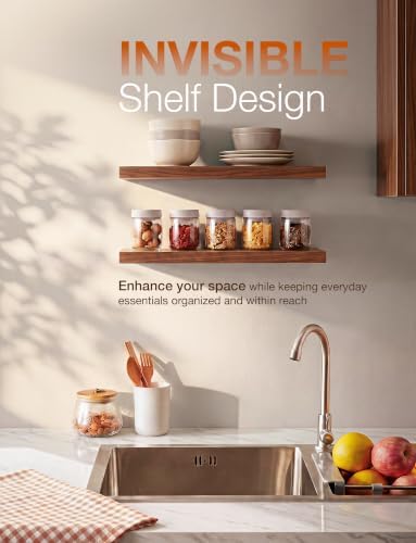 BATODA 16" Floating Shelf Bracket 2PCS, Hidden Bracket for Floating Shelves