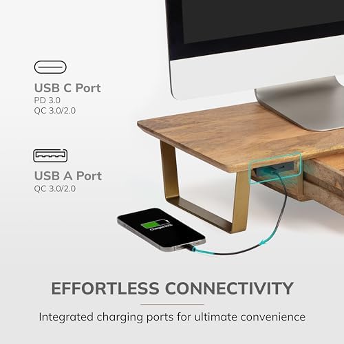 Anji Mountain Monitor Stand for Desk - Desktop Organizer & Laptop Riser, Ergonomic Monitor Riser, Space-Saving, Durable,