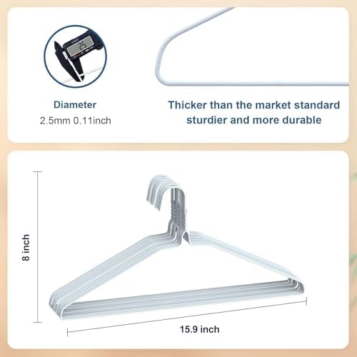 SPECILITE Wire Metal Clothes Hangers Bulk 150 Pack, Ultra Thin, White