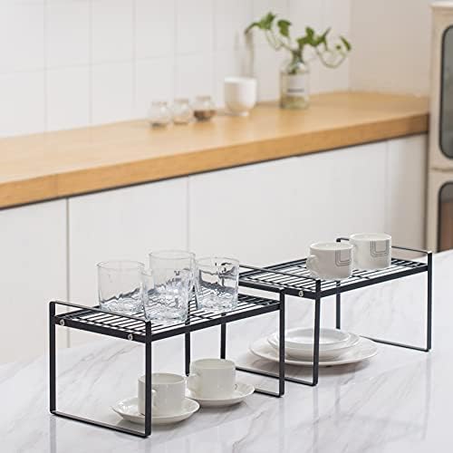 Shantton Cabinet Shelf Organizer, Pantry Shelf Rack, Black 13.1x10.6x7.3
