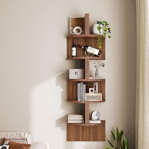 HOOBRO Corner Shelf Wall-Mounted, Set of 2 Floating Corner Shelves for Wall