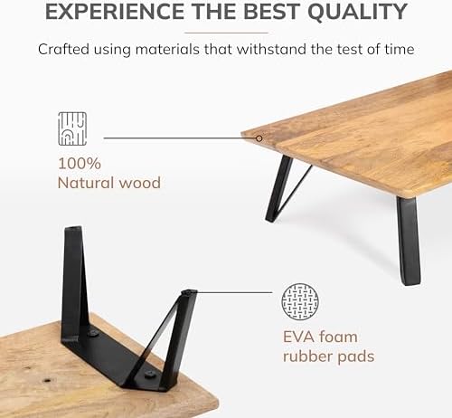 Anji Mountain Monitor Stand for Desk - Desktop Organizer & Laptop Riser, Ergonomic Monitor Riser, Space-Saving, Durable,