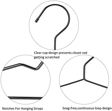 17.7" Strong Metal Wire Clothes Hangers, Coat Hanger Rack, Standard Suit Hangers, Metal Shirt Dress Hanger, 30 Pack, Black