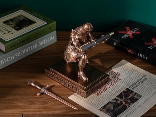 King's Guard Knight Pen Holder with a Letter Opener Desk Organizers Copper