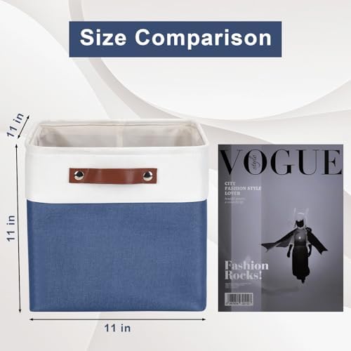 Bagnizer Collapsible Fabric Storage Cubes 11x11 Cube Storage Bins, 4 Pack Closet Baskets Box with Handles for Organizing