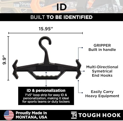 Tough Hook ID Heavy Duty Identification Hanger, USA Made, 1 Pack Black