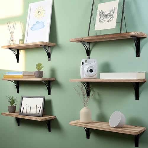 Willowy Reinforced Steel Bracket Farmhouse Decor Shelves - Easy to Install, Template and Video Included - Coffee Mug She