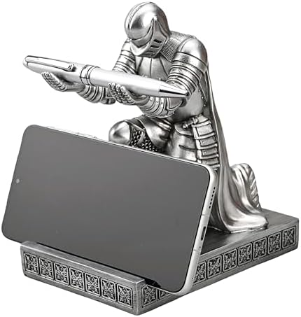 Windbreaker Soldier Knight Pen Holder Personalized Desk Accessory Silver