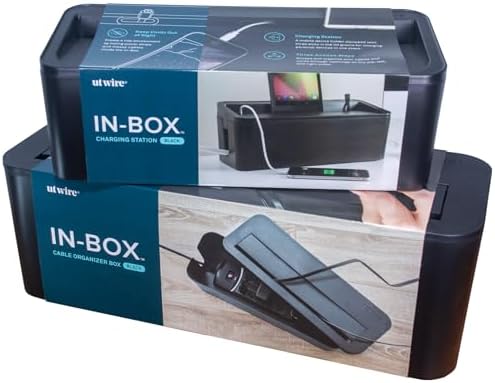 in-Box Cable Box Set with Extra Large Surge Protector Concealer Cable Management for Under Desk and Mobile Charging Stat