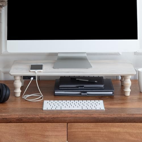 Anji Mountain Monitor Stand for Desk - Desktop Organizer & Laptop Riser, Ergonomic Monitor Riser, Space-Saving, Durable,