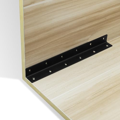 L Bracket, Heavy Duty Corner Brace, 10 Pack 12.8" Metal Shelf Bracket Angle Bracket for Shelves, Black Metal Braces for 
