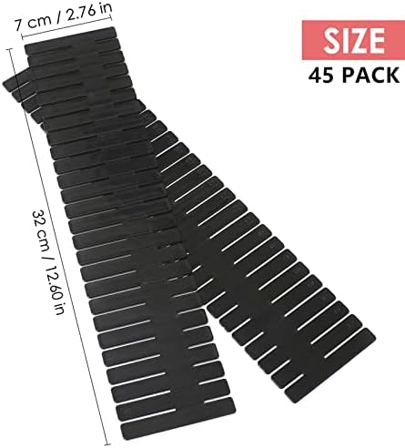 45 Pack Drawer Dividers, Plastic Adjustable Drawer Storage Organizer for Tidying Clutter Socks, Underwear, Makeup, Kitch