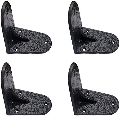 Adonai Hardware Elioenai Antique Cast Iron Shelf Bracket (Supplied as 4 Pieces per Pack) - Matte Black Powder Coated