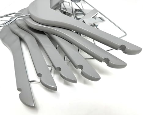 Kids Hangers with Metal Clips Pant Bar 4T-10 (Paloma Grey)