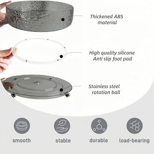 2Pcs Premium Lazy Susan Organizer,9&11in Turntable Organizer for Bathroom, Kitchen, Vanity, Countertop, Table Top, Cabin