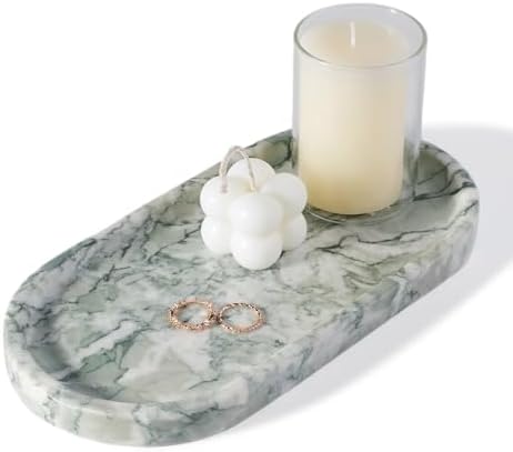 Koville Marble Bathroom Tray for Countertop, Vanity Tray Stone Trays for Decor, Natural Marble Decorative Tray for Dress