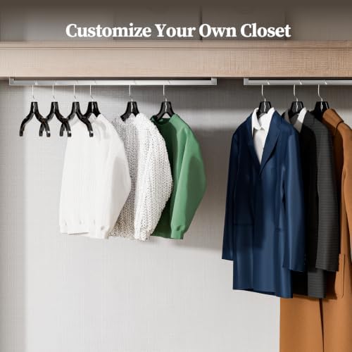 Black Plastic Hanger 12 Pack, Heavy Duty Clothes Hangers