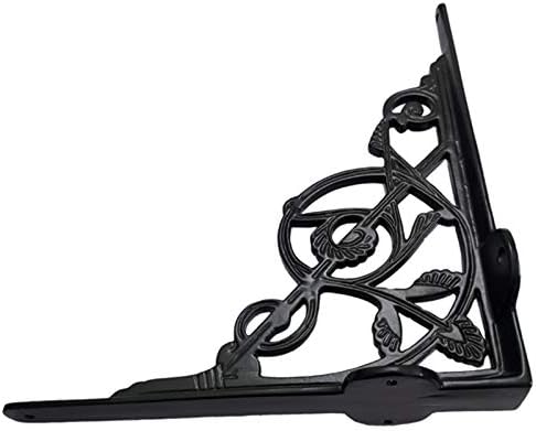 Adonai Hardware Hanameel Antique Iron Shelf Bracket (Supplied as 2 Pieces per Pack) - Black Powder Coated