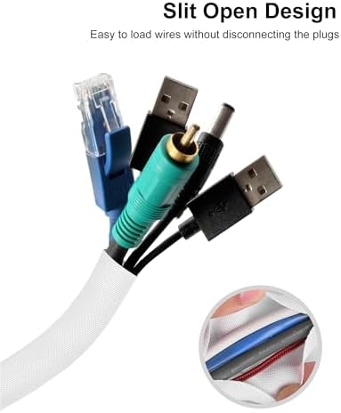 Secbolt Cord Protectors from Pets No Chew, 10FT - 1/2 Inch, White