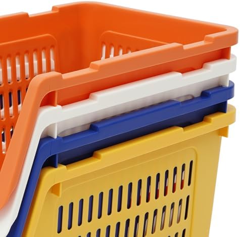 4 Pcs Stackable Storage Baskets, Compact Rolling Storage Baskets Set, Small Stackable Organizer Bins for Kitchen Bedroom