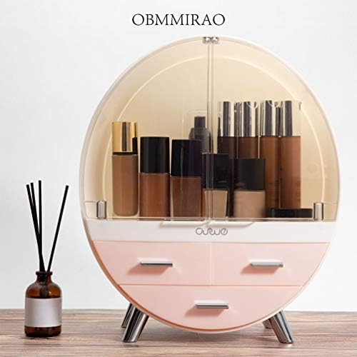 Elegant Dustproof Makeup Storage Organizer Box, Waterproof Medium Cosmetics Organizer Storage with Drawers Skincare Cosm