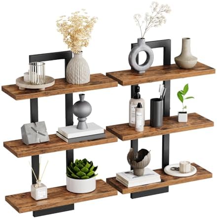 HOOBRO Floating Shelves, Set of 2 Wall Shelf, Wall Mounted Storage Shelves