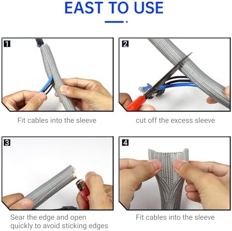 Cable Management, 16FT Wire Management Computer Cord Desk Organizer Protectors from Pets No Chew (Grey, 3mm-(1/8"))