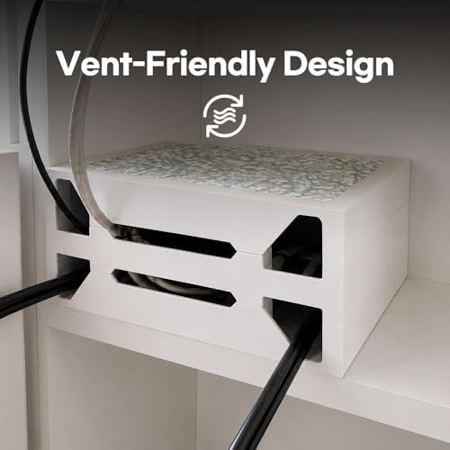 Book Shape Decorative Cable Management Box - Expandable Cable Organizer Box with Magnetic Closure for Home & Office (Lov