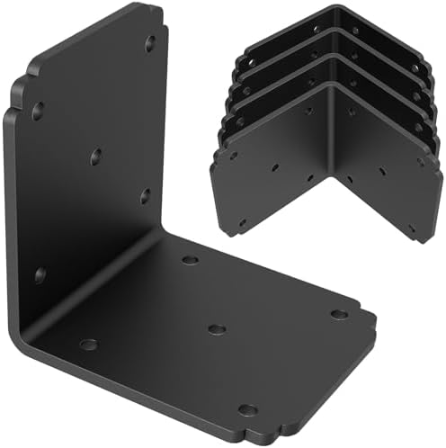 6x6x5 Pergola Brackets,Heavy Duty L Bracket for Wood, (4pcs)