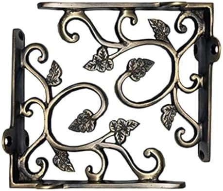 Adonai Hardware "Meshezaheel" Brass Decorative Shelf Bracket (Supplied as 2 Pieces per Pack) - Antique Brass